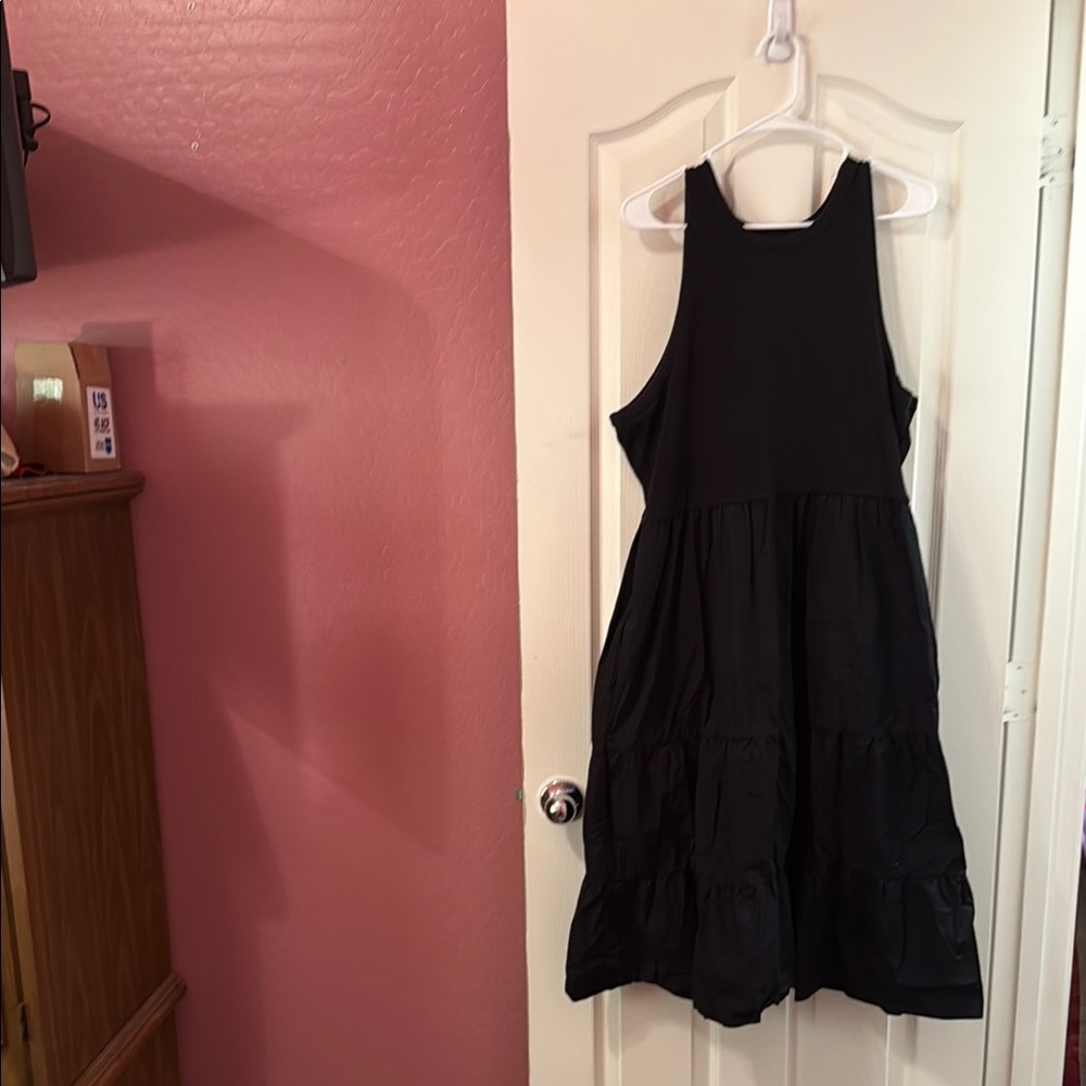 Maurices Black Sleeveless Tiered Midi  Dress